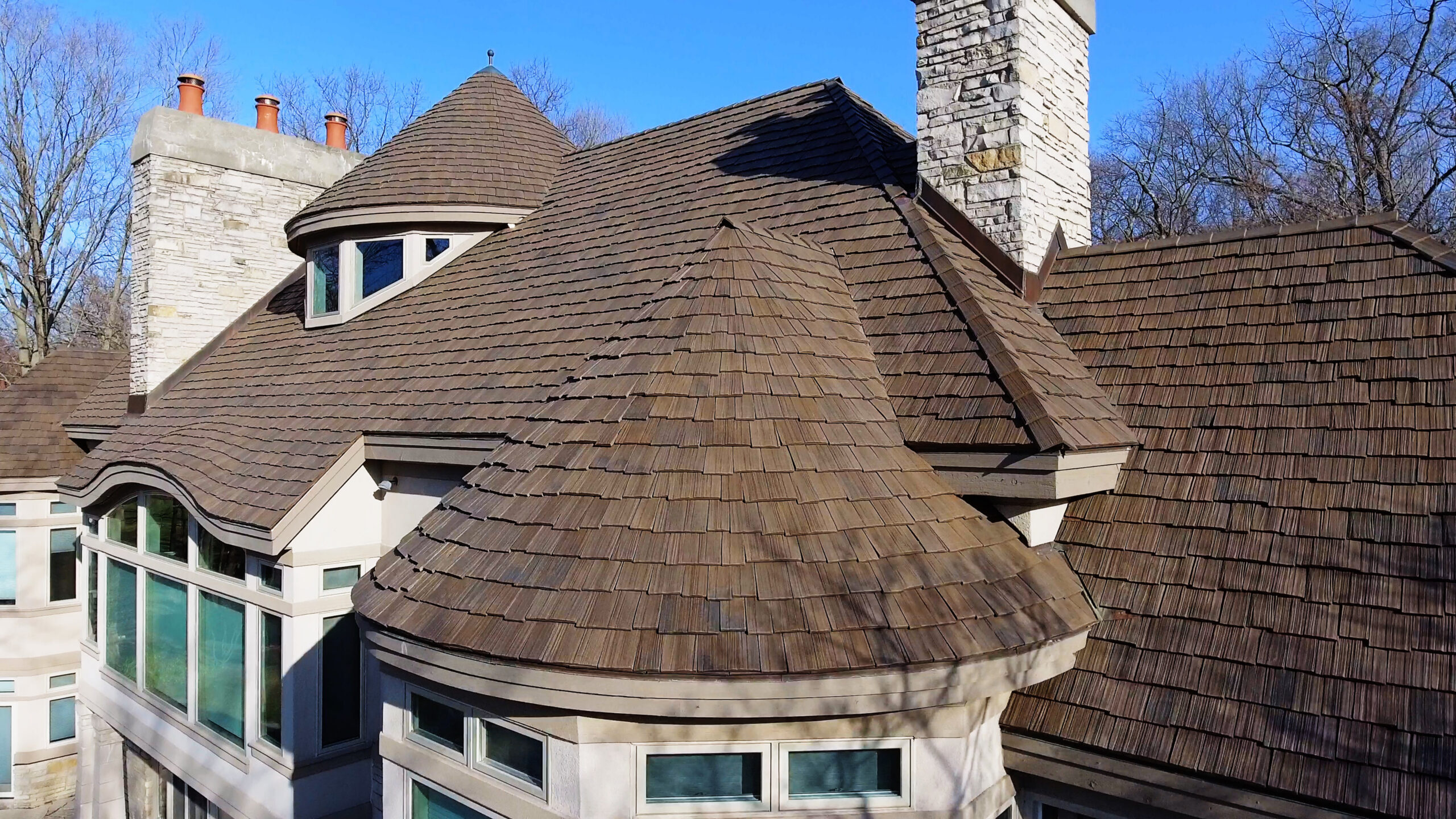 synthetic composite shake shingle roof by Brava Roof Tile